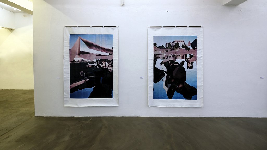 Gobelins - Laserprints, moniert, Leinwand, 230 x 160 cm - Ansicht Dortmunder Künstlerhaus # 2019