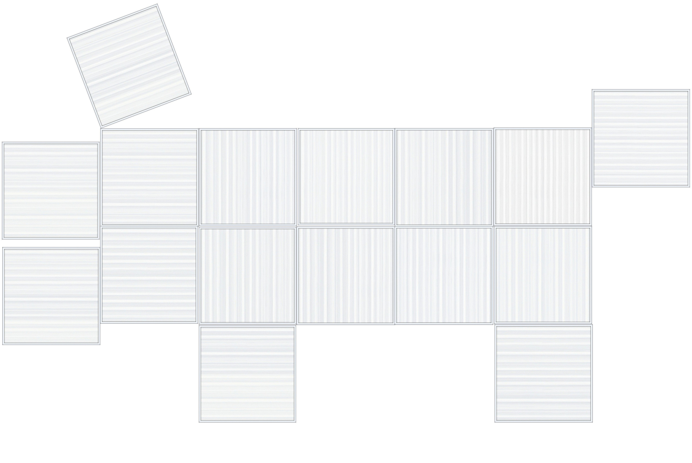 Brise-vue, blanc # 2025.11 - Wandarbeit Variation (16 -teilig) - © Diana Hommel