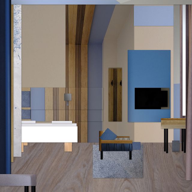 KOMPOSITION - Schlafraum Zimmer 221 Ibis Styles, Regensburg # 2025.10 - © Diana Hommel