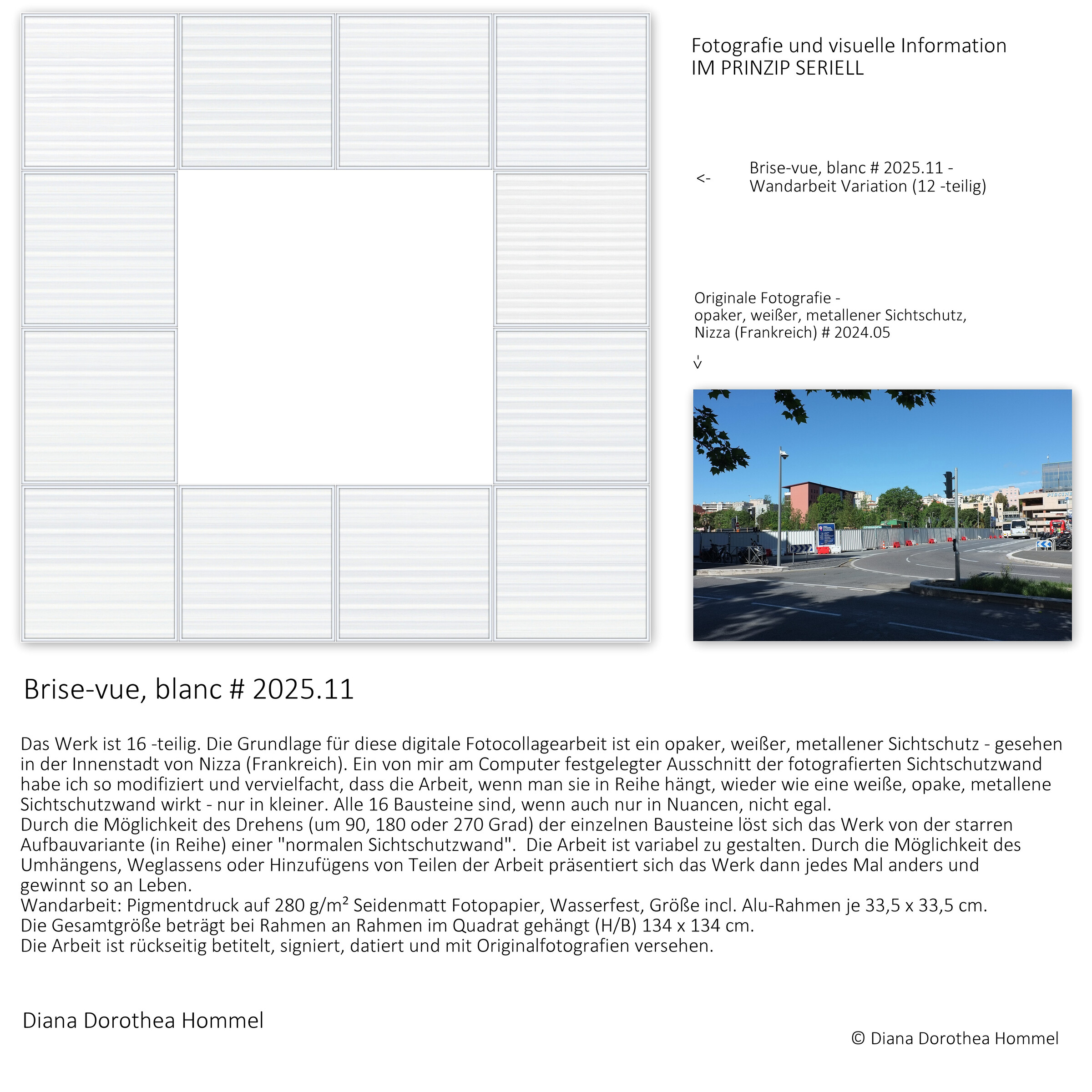 Brise-vue, blanc # 2025.11 - © Diana Hommel