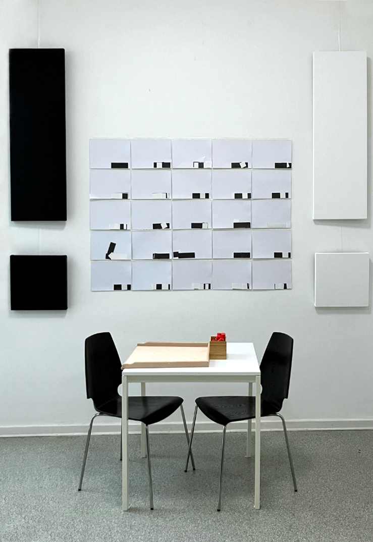 Ausstellungsansicht Variationen von Quadrat Rechteck - Ruhr Gallery, Mülheim an der Ruhr # 2025 - © Diana Hommel